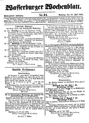 Wasserburger Wochenblatt Sonntag 27. Juli 1856