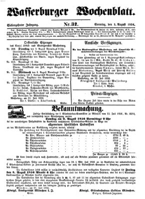 Wasserburger Wochenblatt Sonntag 3. August 1856