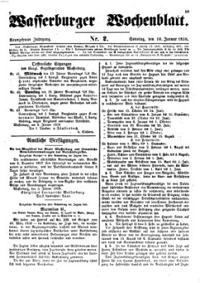 Wasserburger Wochenblatt Sonntag 10. Januar 1858
