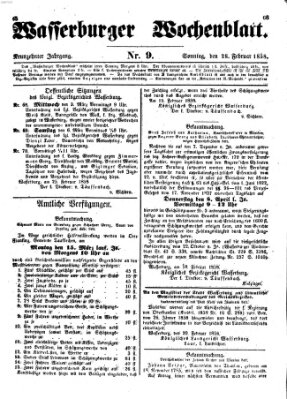 Wasserburger Wochenblatt Sonntag 28. Februar 1858