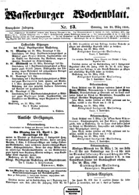 Wasserburger Wochenblatt Sonntag 28. März 1858