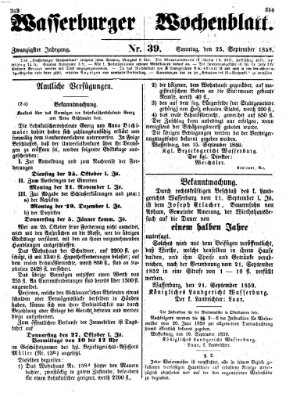 Wasserburger Wochenblatt Sonntag 25. September 1859