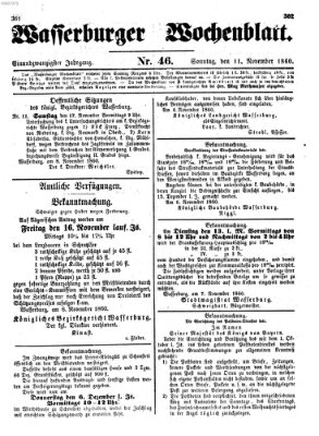 Wasserburger Wochenblatt Sonntag 11. November 1860