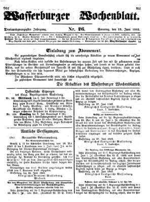Wasserburger Wochenblatt Sonntag 29. Juni 1862