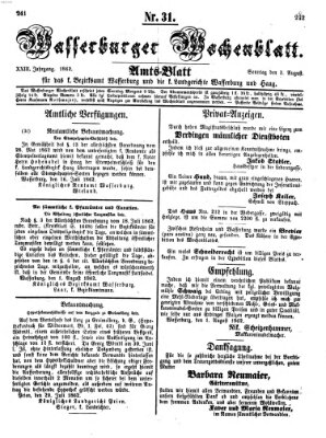 Wasserburger Wochenblatt Sonntag 3. August 1862