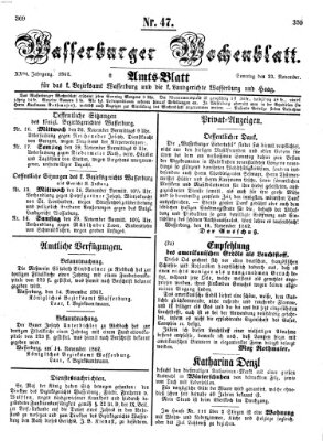 Wasserburger Wochenblatt Sonntag 23. November 1862