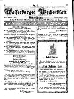 Wasserburger Wochenblatt Sonntag 25. Januar 1863