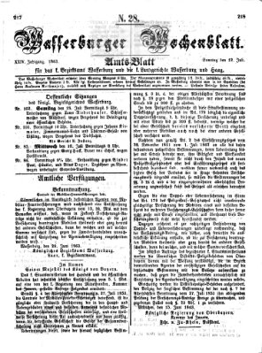 Wasserburger Wochenblatt Sonntag 12. Juli 1863