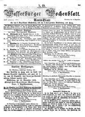 Wasserburger Wochenblatt Sonntag 6. Dezember 1863