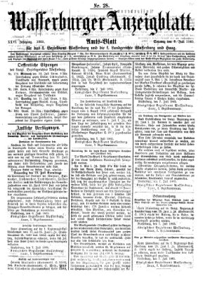 Wasserburger Anzeigblatt (Wasserburger Wochenblatt) Sonntag 9. Juli 1865
