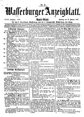Wasserburger Anzeigblatt (Wasserburger Wochenblatt) Sonntag 24. Februar 1867