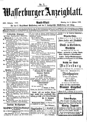 Wasserburger Anzeigblatt (Wasserburger Wochenblatt) Sonntag 14. Februar 1869