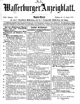 Wasserburger Anzeigblatt (Wasserburger Wochenblatt) Sonntag 16. Januar 1870