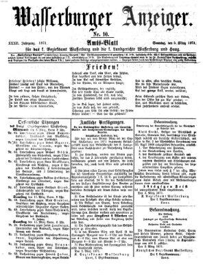 Wasserburger Anzeiger (Wasserburger Wochenblatt) Sonntag 5. März 1871