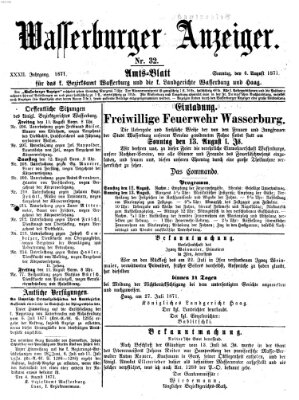 Wasserburger Anzeiger (Wasserburger Wochenblatt) Sonntag 6. August 1871