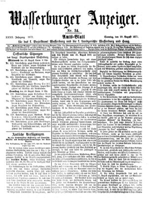 Wasserburger Anzeiger (Wasserburger Wochenblatt) Sonntag 20. August 1871