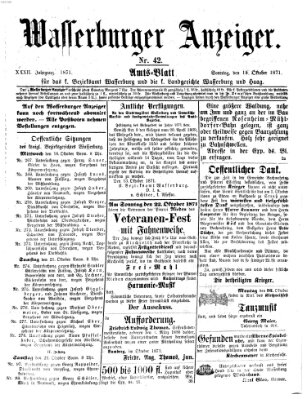 Wasserburger Anzeiger (Wasserburger Wochenblatt) Sonntag 15. Oktober 1871