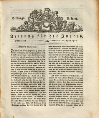 Bildungsblätter oder Zeitung für die Jugend Samstag 12. April 1806