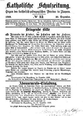 Katholische Schulzeitung (Bayerische Schulzeitung) Donnerstag 30. Dezember 1869