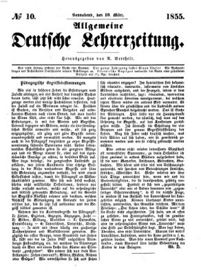 Allgemeine deutsche Lehrerzeitung Samstag 10. März 1855