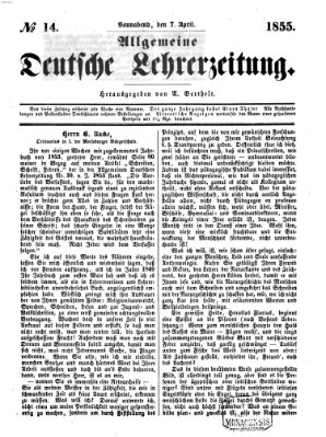Allgemeine deutsche Lehrerzeitung Samstag 7. April 1855