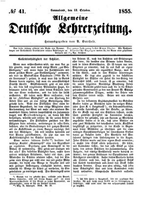 Allgemeine deutsche Lehrerzeitung Samstag 13. Oktober 1855