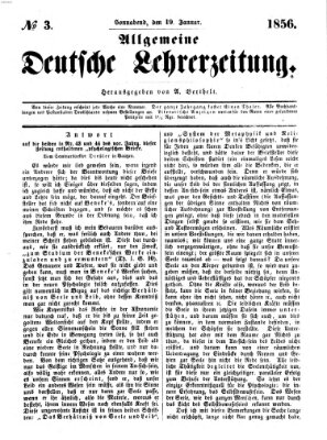 Allgemeine deutsche Lehrerzeitung Samstag 19. Januar 1856