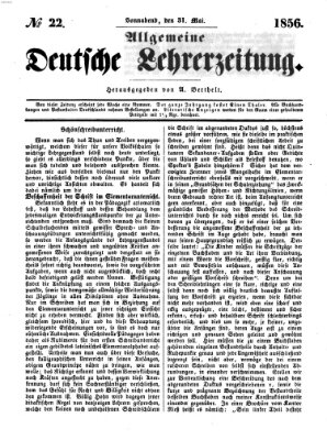 Allgemeine deutsche Lehrerzeitung Samstag 31. Mai 1856