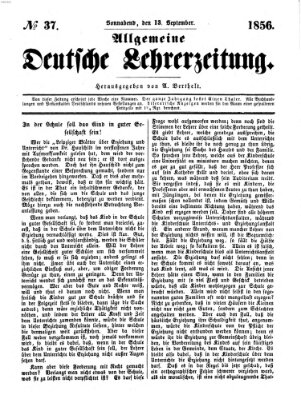 Allgemeine deutsche Lehrerzeitung Samstag 13. September 1856