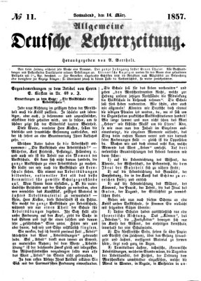 Allgemeine deutsche Lehrerzeitung Samstag 14. März 1857