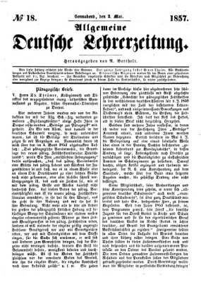 Allgemeine deutsche Lehrerzeitung Samstag 2. Mai 1857