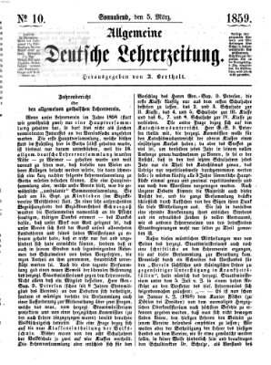 Allgemeine deutsche Lehrerzeitung Samstag 5. März 1859