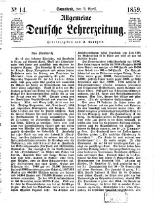 Allgemeine deutsche Lehrerzeitung Samstag 2. April 1859