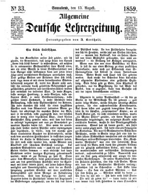 Allgemeine deutsche Lehrerzeitung Samstag 13. August 1859