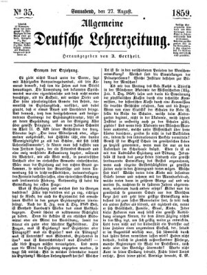 Allgemeine deutsche Lehrerzeitung Samstag 27. August 1859