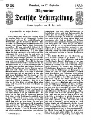 Allgemeine deutsche Lehrerzeitung Samstag 17. September 1859