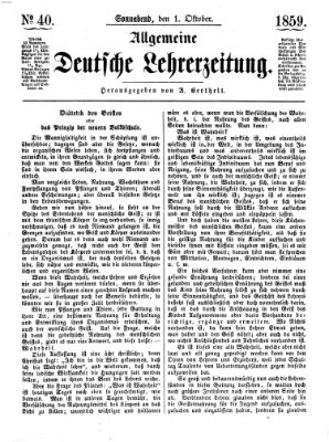 Allgemeine deutsche Lehrerzeitung Samstag 1. Oktober 1859