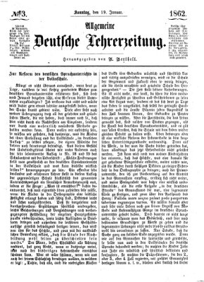Allgemeine deutsche Lehrerzeitung Sonntag 19. Januar 1862