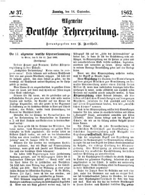 Allgemeine deutsche Lehrerzeitung Sonntag 14. September 1862
