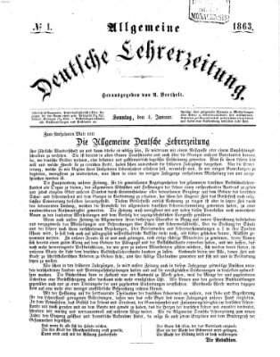 Allgemeine deutsche Lehrerzeitung Sonntag 4. Januar 1863