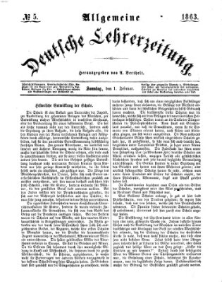 Allgemeine deutsche Lehrerzeitung Sonntag 1. Februar 1863