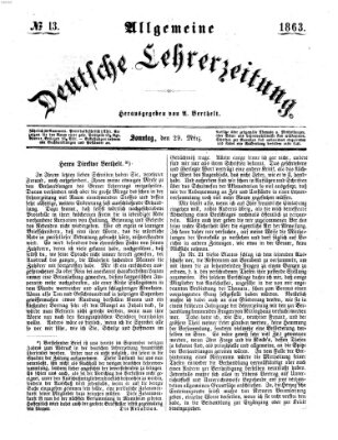 Allgemeine deutsche Lehrerzeitung Sonntag 29. März 1863