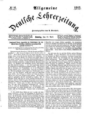Allgemeine deutsche Lehrerzeitung Sonntag 19. April 1863