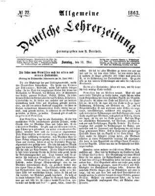Allgemeine deutsche Lehrerzeitung Sonntag 31. Mai 1863