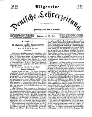 Allgemeine deutsche Lehrerzeitung Sonntag 19. Juli 1863