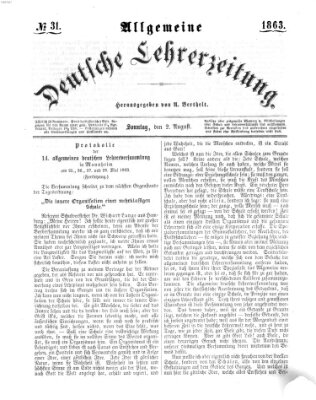 Allgemeine deutsche Lehrerzeitung Sonntag 2. August 1863