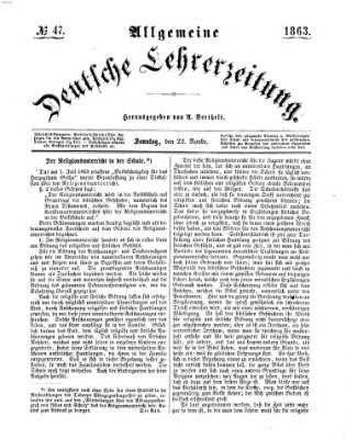 Allgemeine deutsche Lehrerzeitung Sonntag 22. November 1863