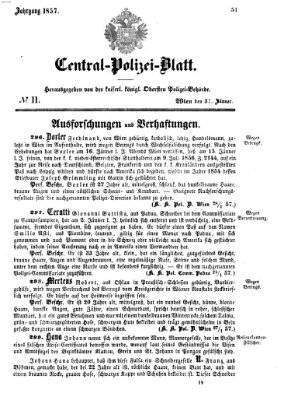 Zentralpolizeiblatt Samstag 31. Januar 1857
