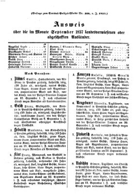 Zentralpolizeiblatt Samstag 17. Oktober 1857