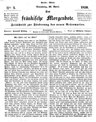 Der Fränkische Morgenbote Donnerstag 11. April 1850